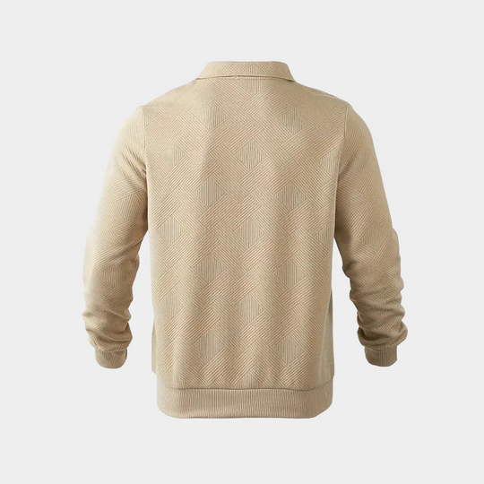Sweater met Geometrische Patronen en Rits voor Mannen | Ideaal voor Herfst en Winter