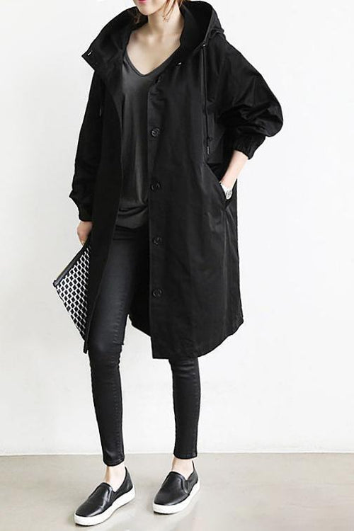 Waterdichte Trenchcoat met Capuchon voor Dames | Stijlvol en Functioneel bij Elk Weer