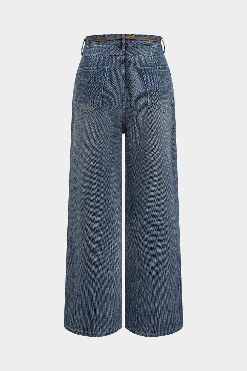 Denim Strik Wijde Pijpen Jeans