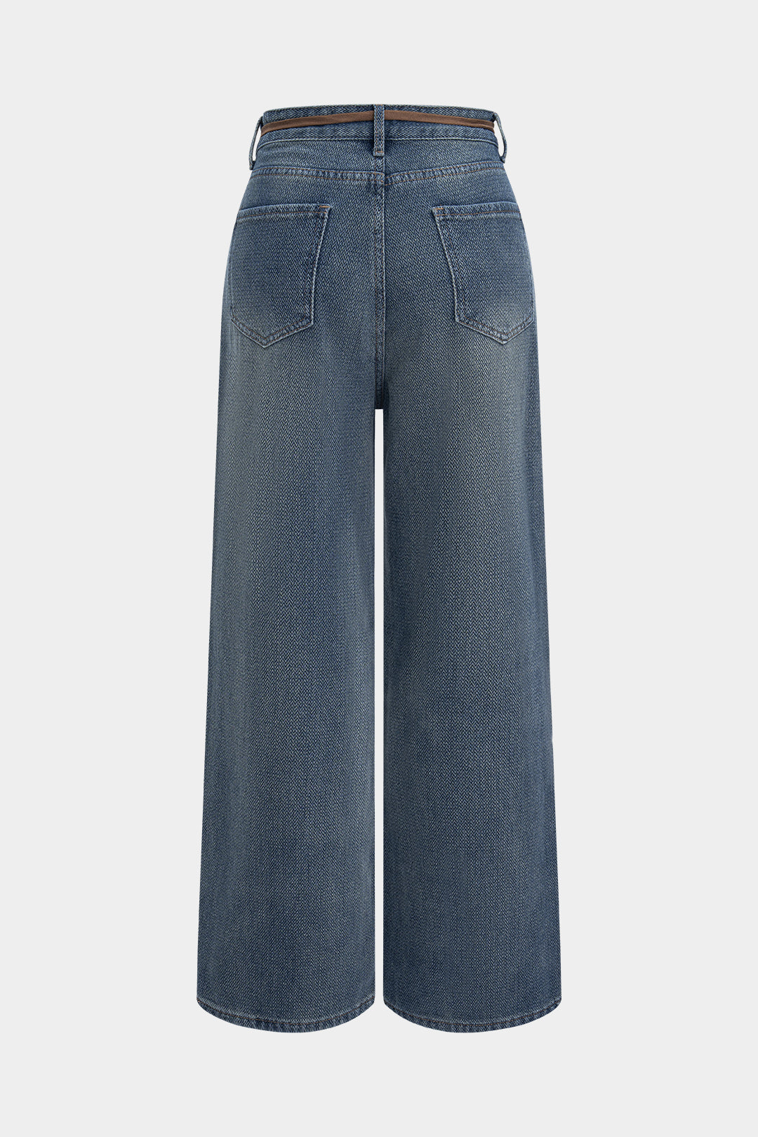 Denim Strik Wijde Pijpen Jeans