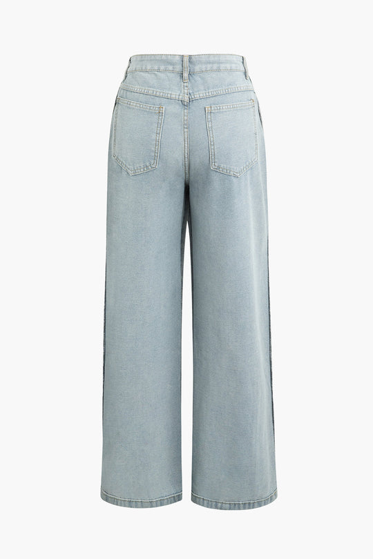 Denim Met Franje Rechtaf Jeans