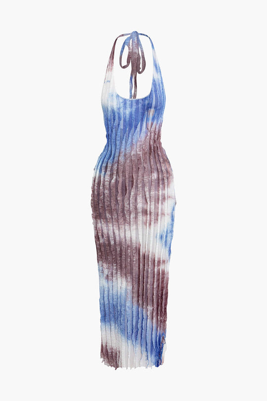 Doorzichtig Rimpel Textuur Halter Rugloze Maxi Jurk