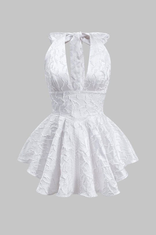Jacquard Strik Achteraf Mini Jurk