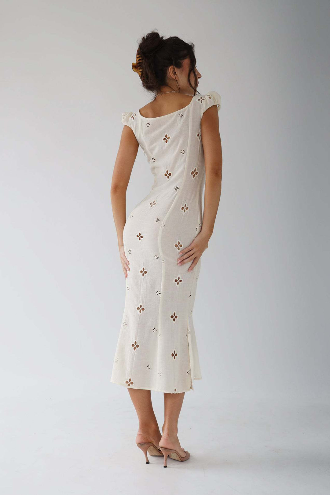 Isabella - Vintage Geborduurde Fishtail Midi-jurk