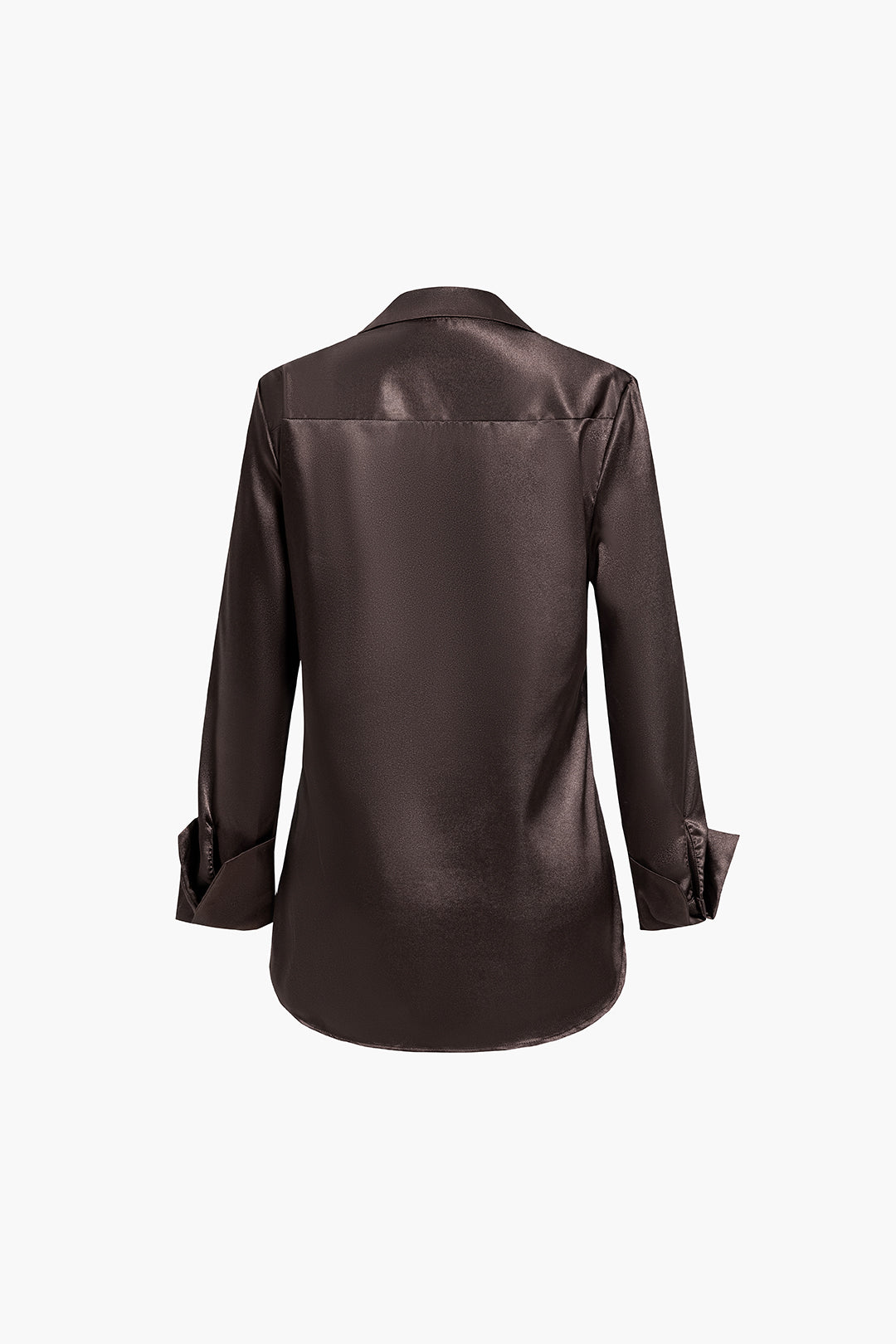 Niamh - Chic Satijn Textuur Dames Langemouw Shirt