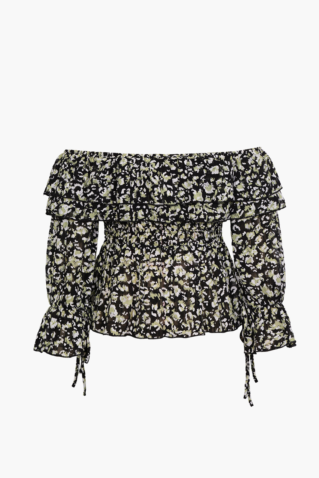 Sophia - Chic en Luchtige Chiffon Off Shoulder Peplum Top
