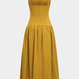 Tank Square Neck Mouwloze Bustier Maxi Jurk