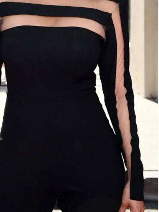 Elin - Stijlvol & Sexy Hoog Hals Mesh Split T-shirt