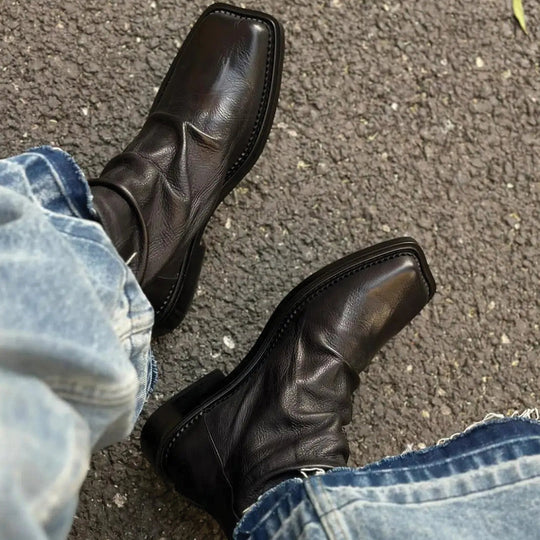 Heren | Enkellaars | Vierkante Neus | Strak Silhouet | Tijdloos Ontwerp