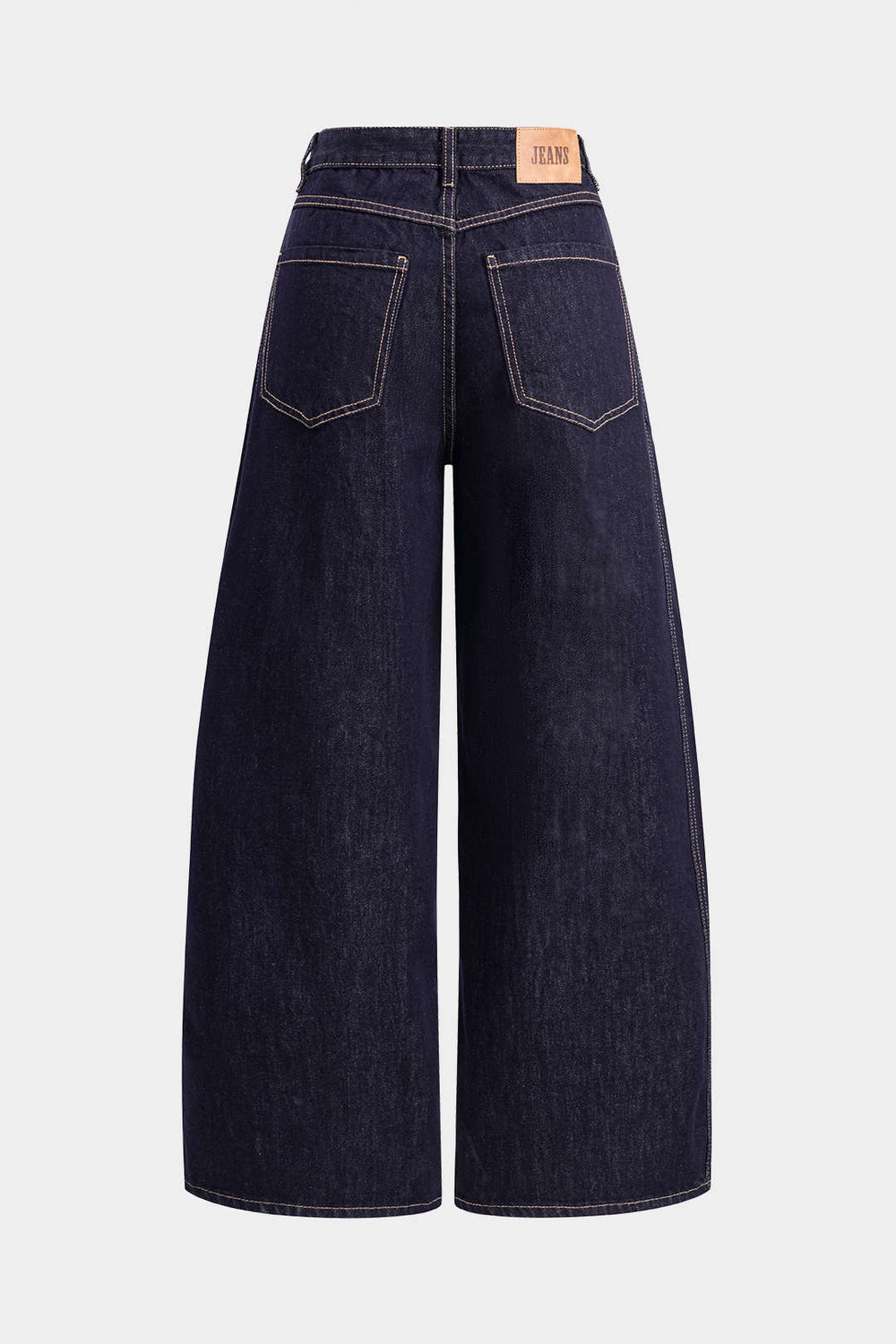 Denim Patchwork Knopzak Brede Pijpen Jeans