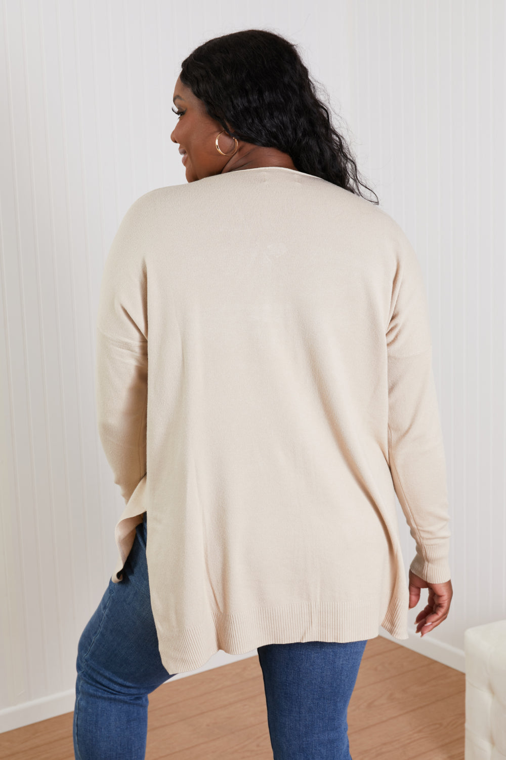 Dames Tuniek Sweater | Met V-Hals en High-Low Design | Comfortabele Lange Trui met Zijsplit