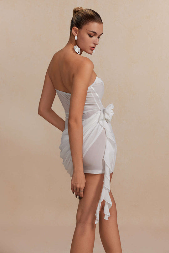 3D Bloemen Rimpel Corset Mini Jurk