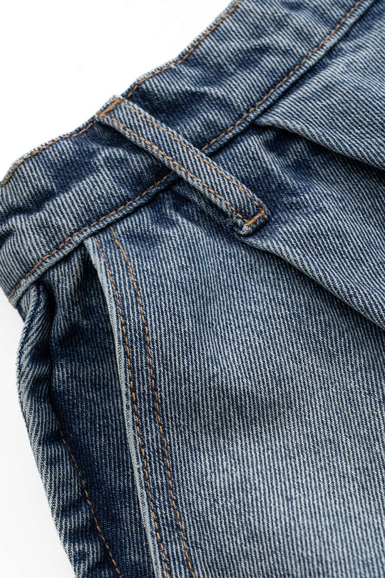Denim Puff Hem Mini Rok