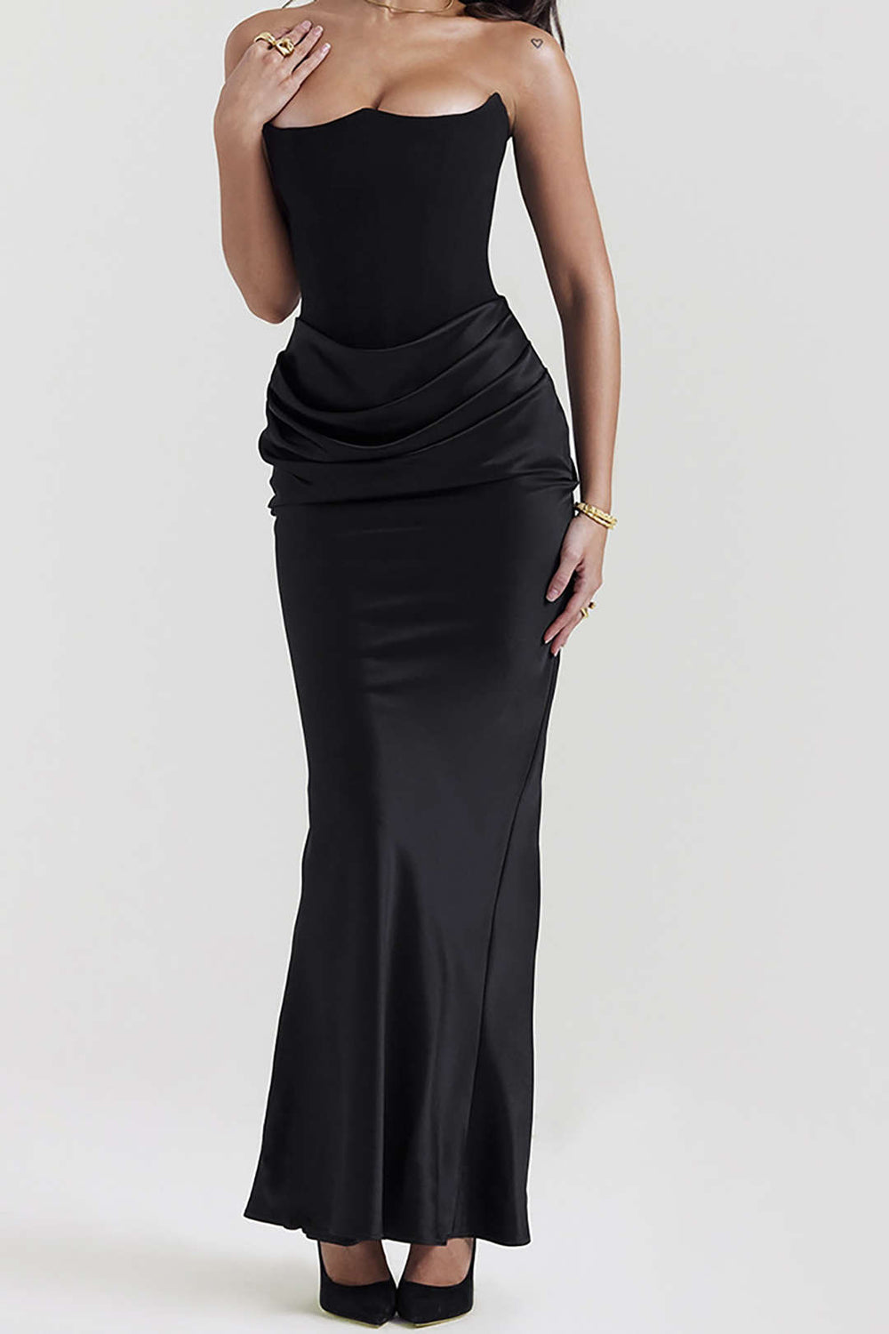 Laag Strapless Zeemeermin Maxi Jurk