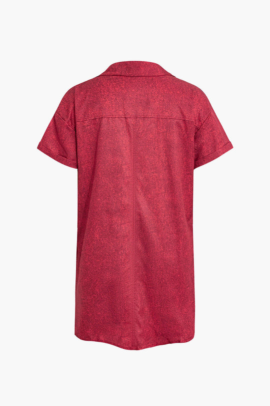 Yelena - Trendy Knoop Voorkant Gedrukt Dames Cropped Shirt