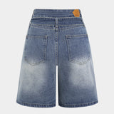 Denim Pocket Riem Asymmetrische Shorts
