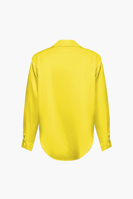 Lillian - Basis Effen Satijnen Dames Langsleeve Shirt