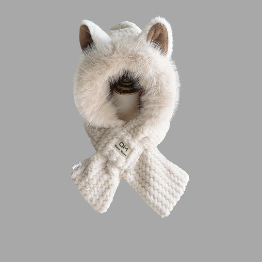 Muts en Sjaal 2-in-1 met Vos Oren voor Vrouwen en Kinderen | Ideaal voor de Winter