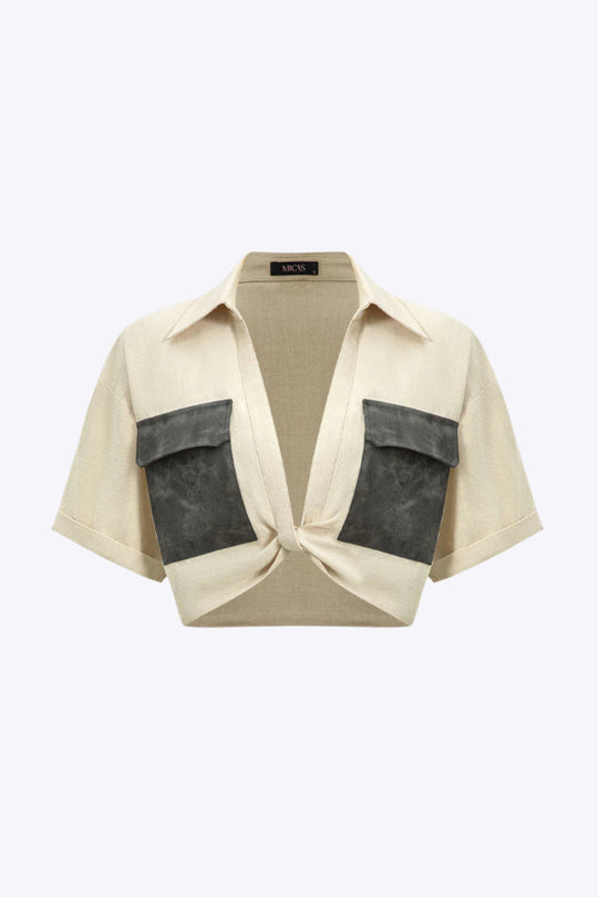 Tilly - Uniek Patchwork Ontwerp Dames Korte Mouwen Shirt