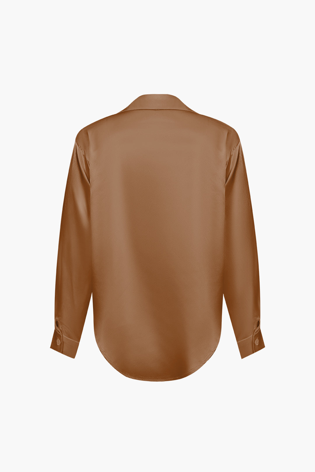 Lillian - Basis Effen Satijnen Dames Langsleeve Shirt