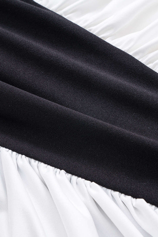 Rugloze Halter Nek Rimpel Mouwloze Midi Jurk