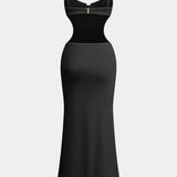 Uitsnede Rugloze Bustier Slip Maxi Jurk