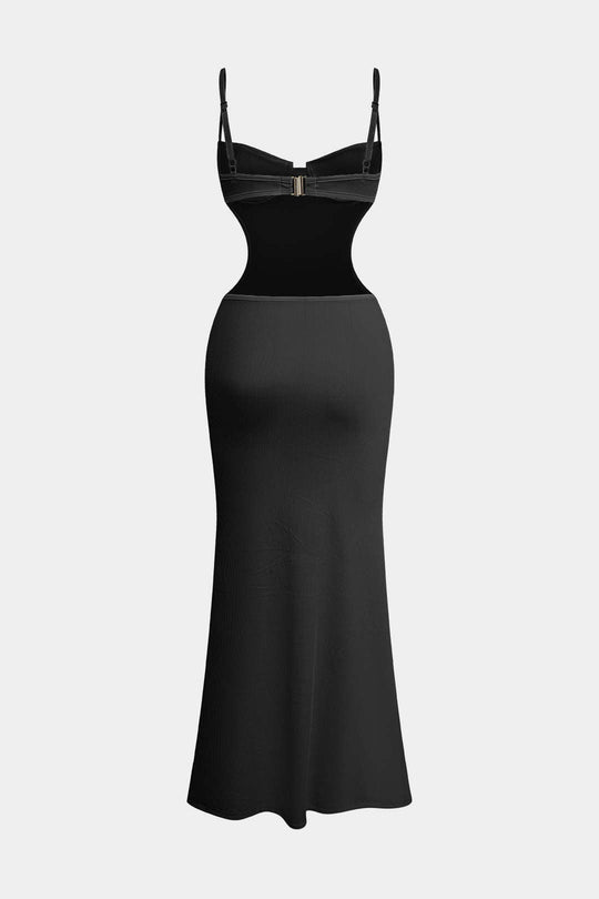 Uitsnede Rugloze Bustier Slip Maxi Jurk