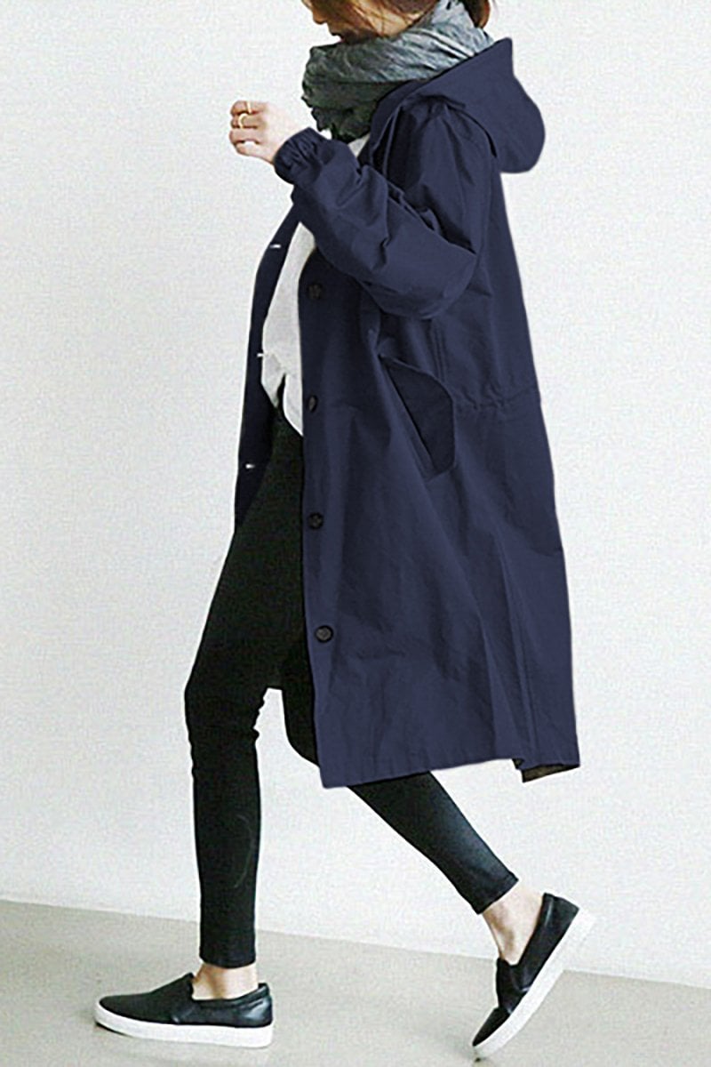 Waterdichte Trenchcoat met Capuchon voor Dames | Stijlvol en Functioneel bij Elk Weer