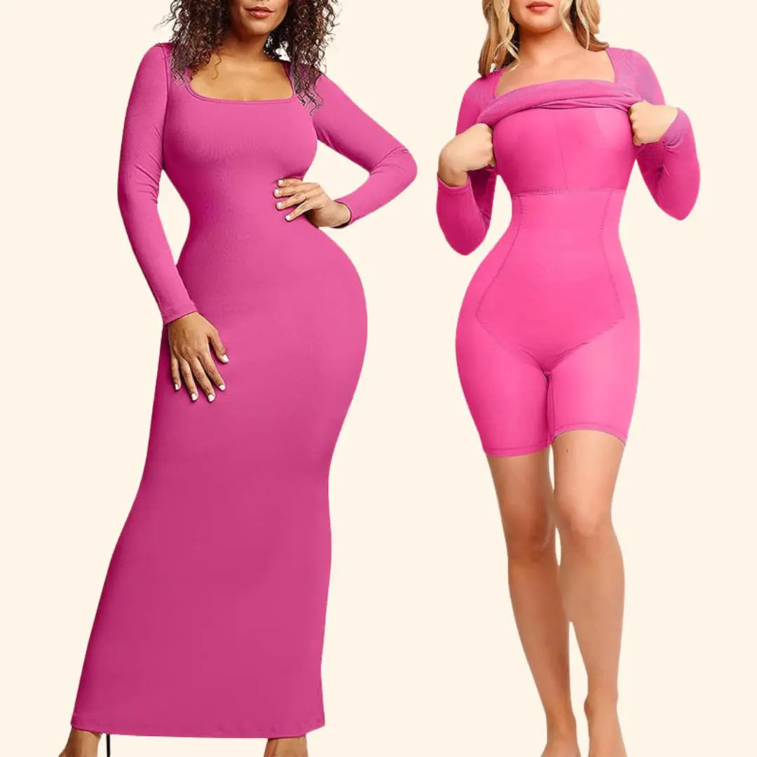 Shapewear Jurk met Lange Mouwen – Flatterend en Comfortabel