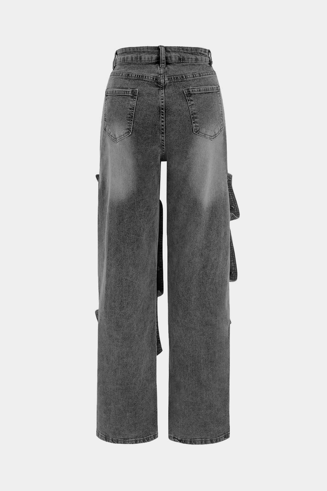 Patchwork Knop Detail Jeans