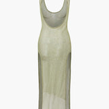 Transparante Mesh Splits Cover-up Jurk