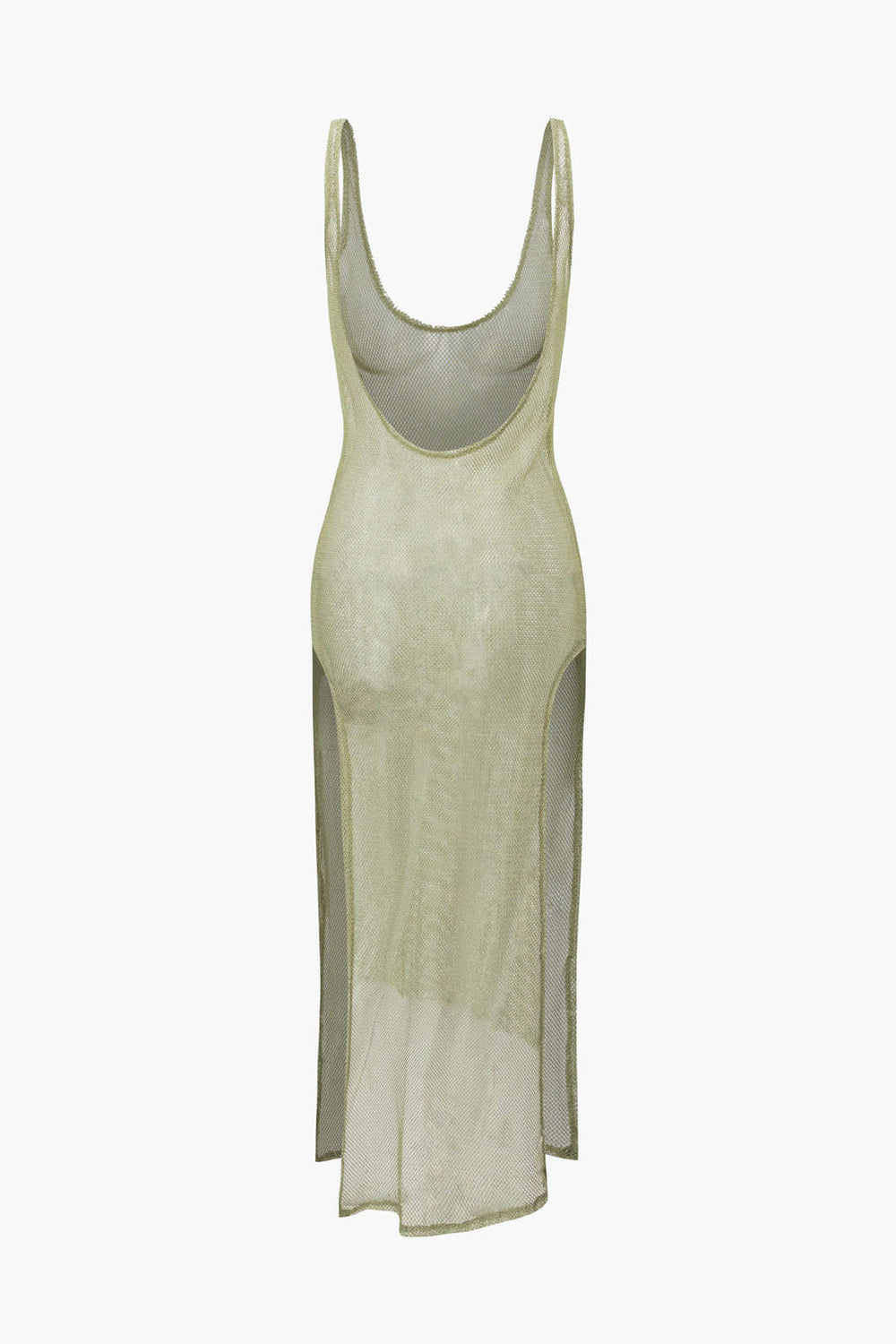 Transparante Mesh Splits Cover-up Jurk