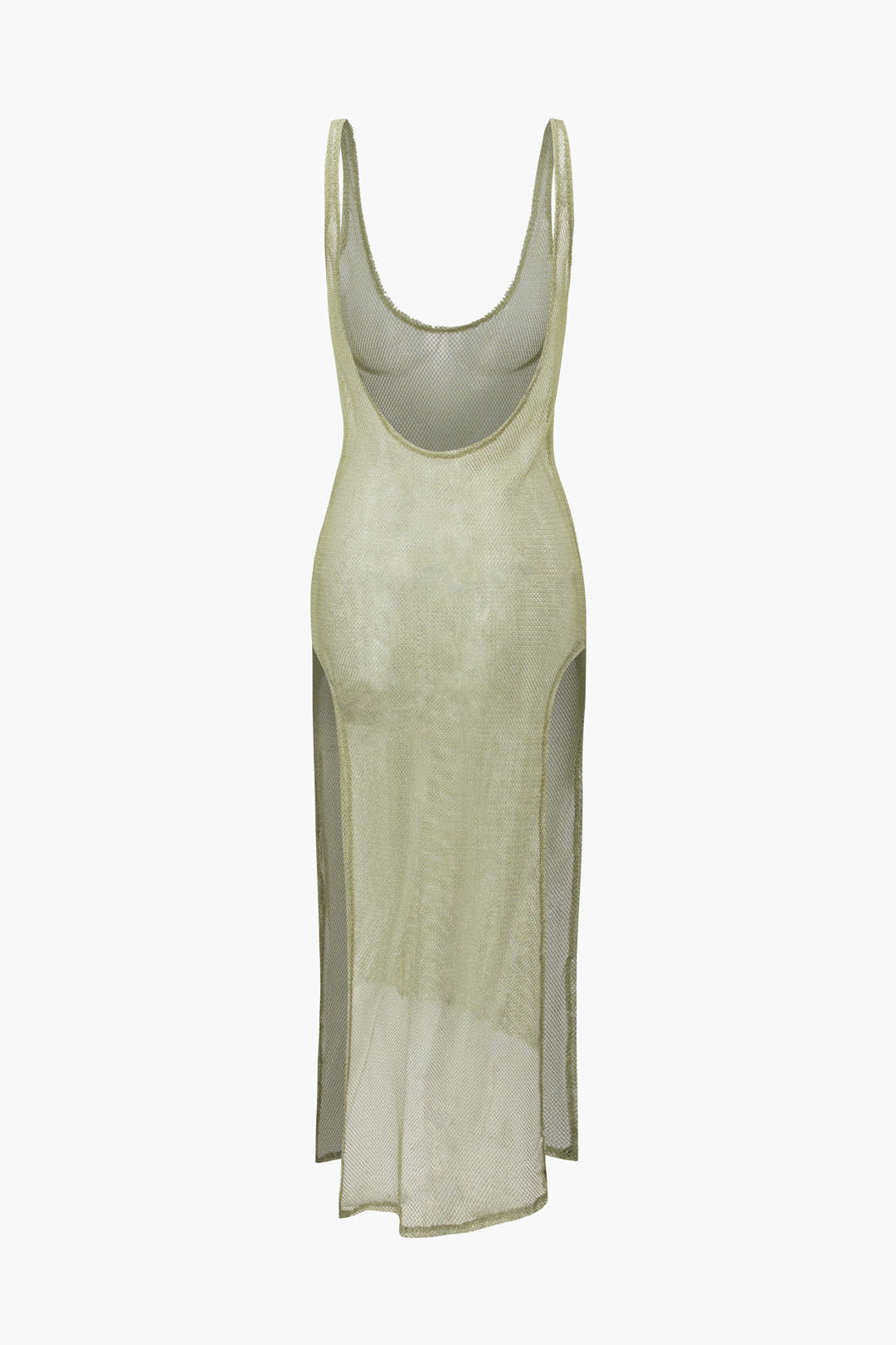 Transparante Mesh Splits Cover-up Jurk