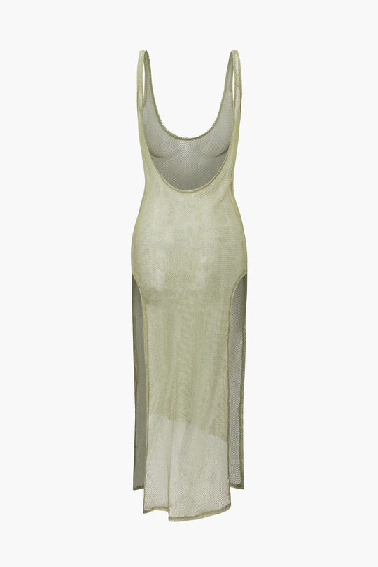 Transparante Mesh Splits Cover-up Jurk