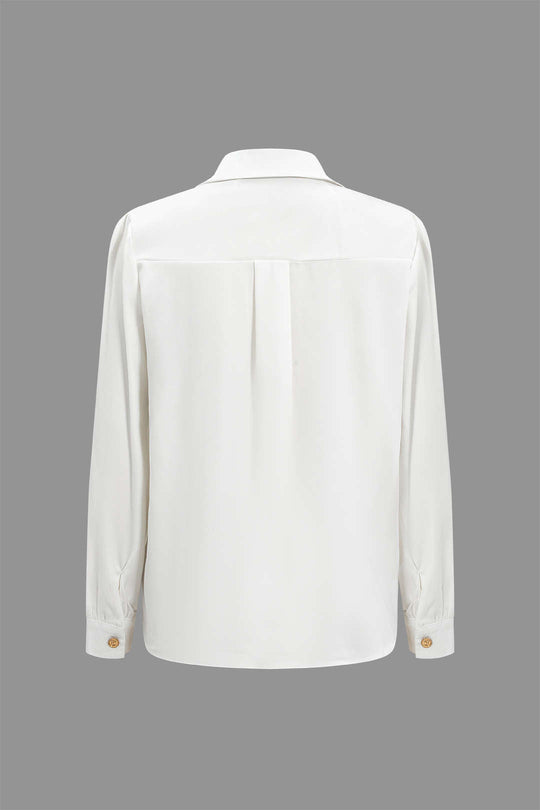 Delphine - Elegante Knopzak Vrouwelijke Lange Mouwen Shirt
