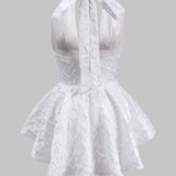 Jacquard Strik Achteraf Mini Jurk