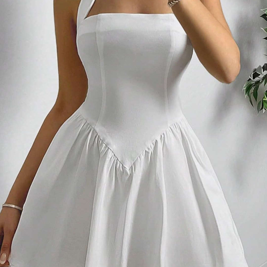Halter Nek Mouwloze Mini Jurk