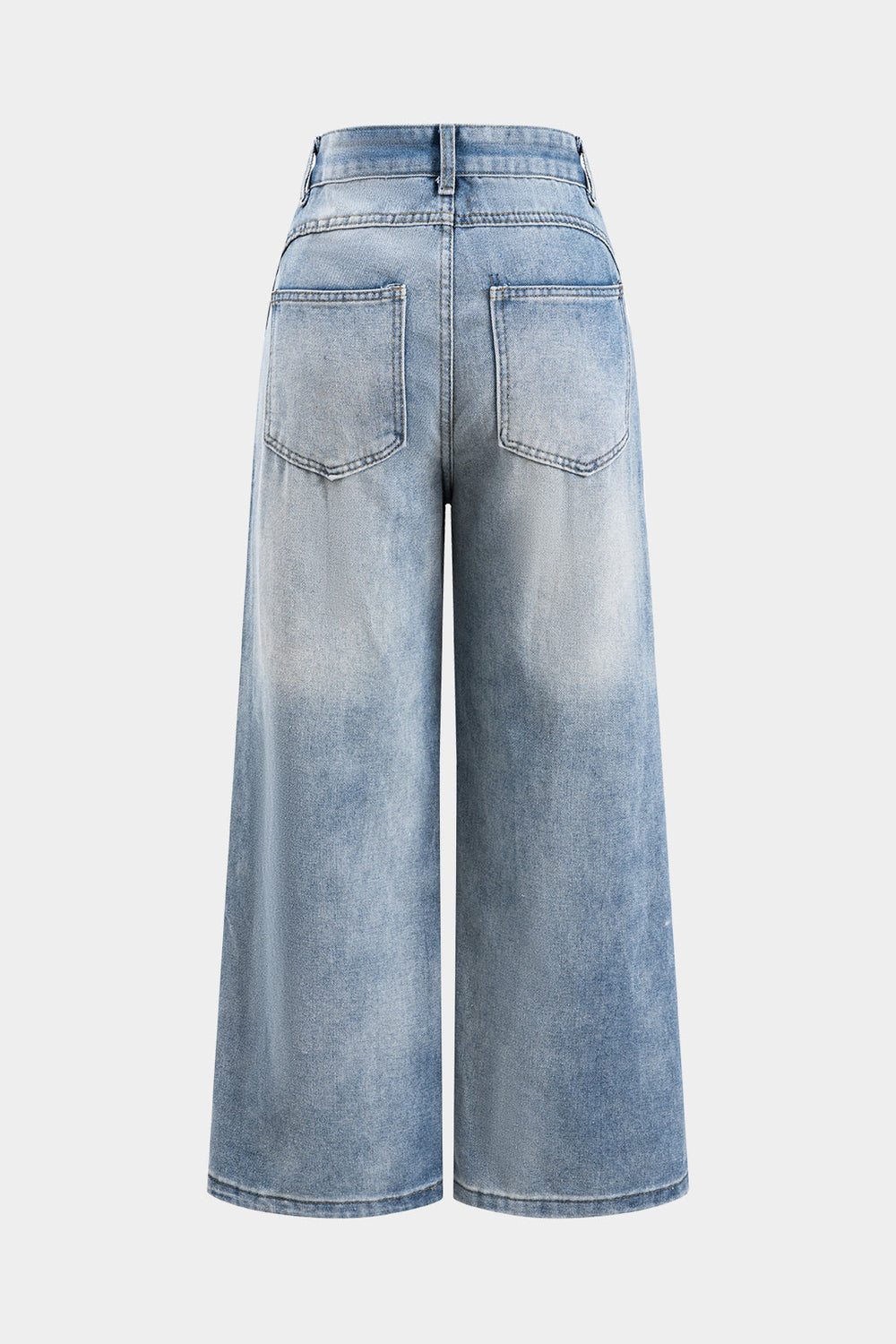 Denim Patchwork Rechte Jeans