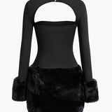 Effen Patchwork Mini Jurk