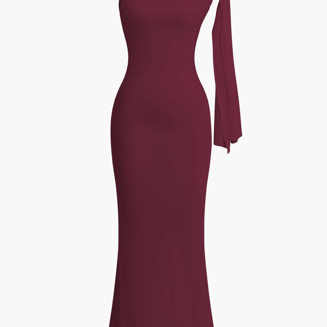 Asymmetrische Twist Knoop Zeemeermin Maxi Jurk