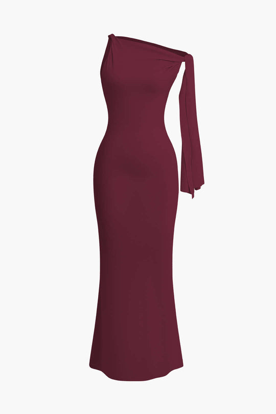 Asymmetrische Twist Knoop Zeemeermin Maxi Jurk