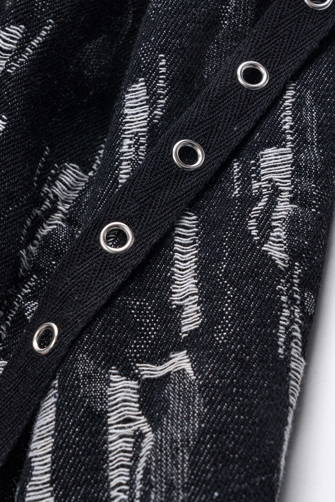 Jacquard Denim Metaal Riem Rits Rok