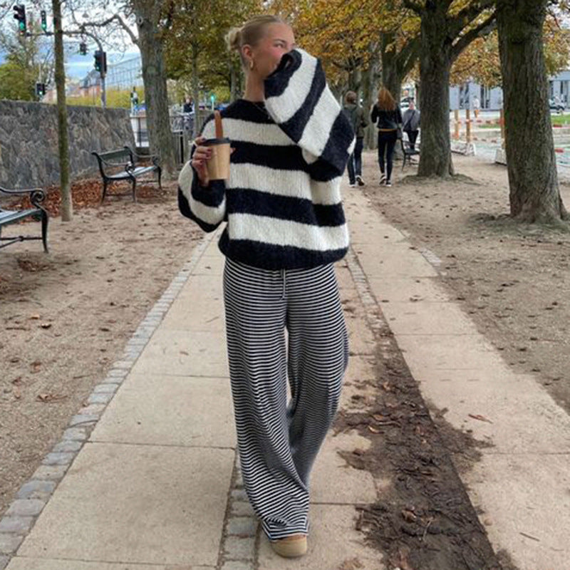 Dames Loungebroek | Gestreept Design | Stretch Pasvorm | Lange Pijpen