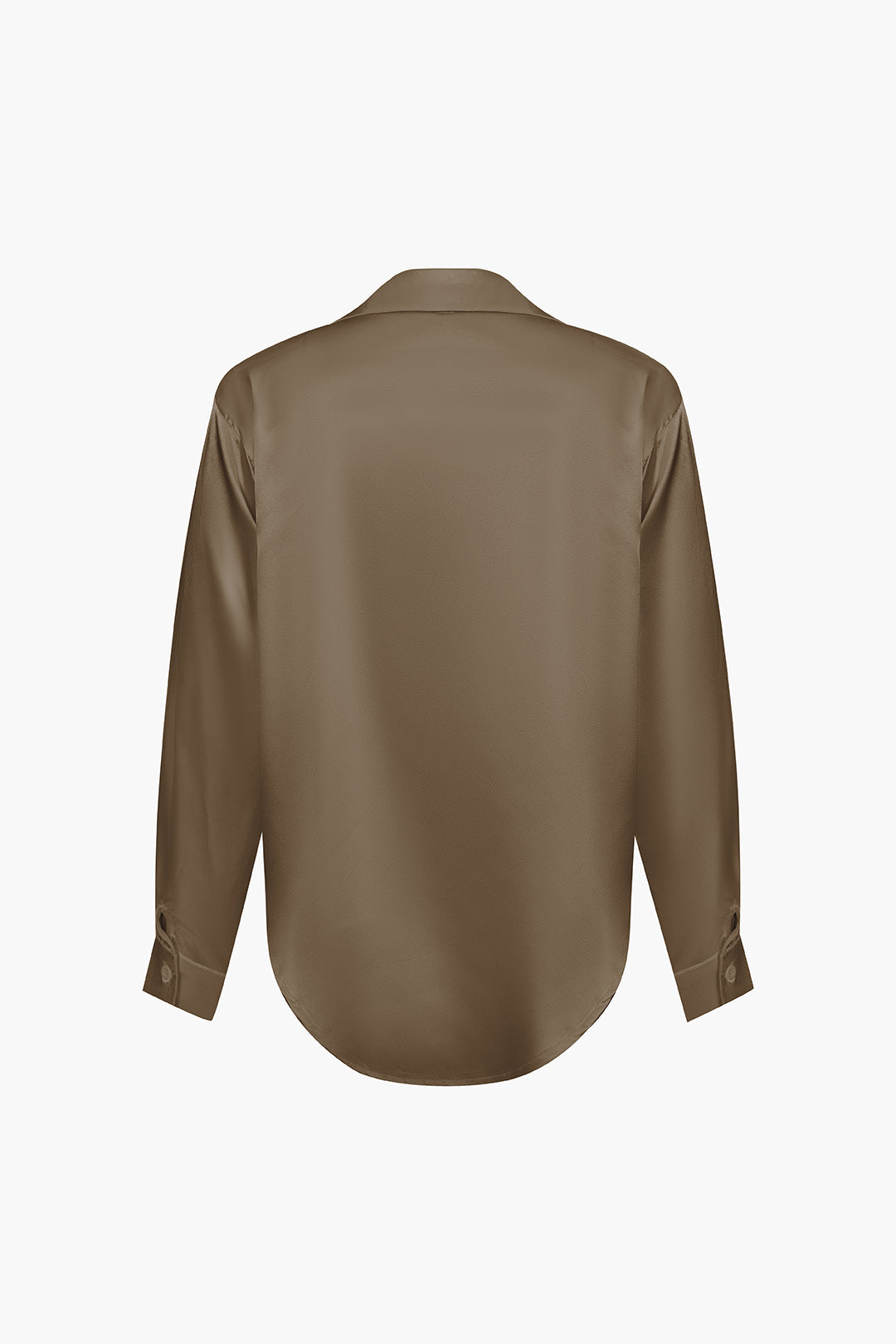 Lillian - Basis Effen Satijnen Dames Langsleeve Shirt