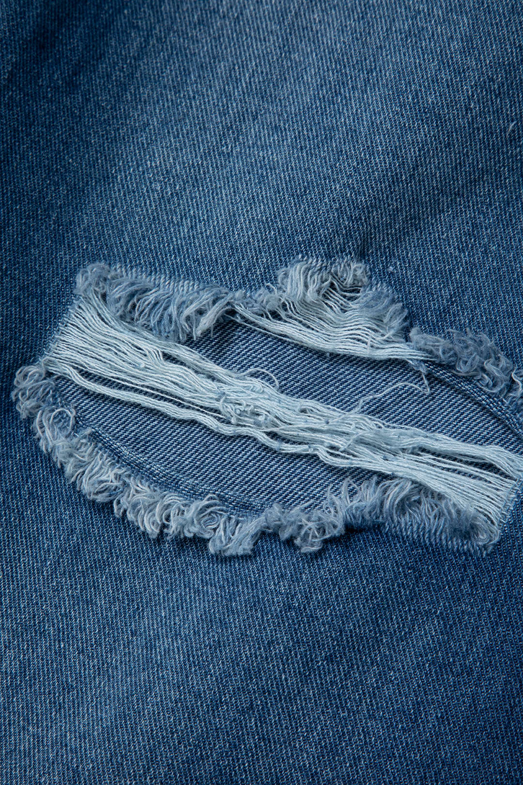 Denim Gewassen Gescheurde Ritszak Jeans