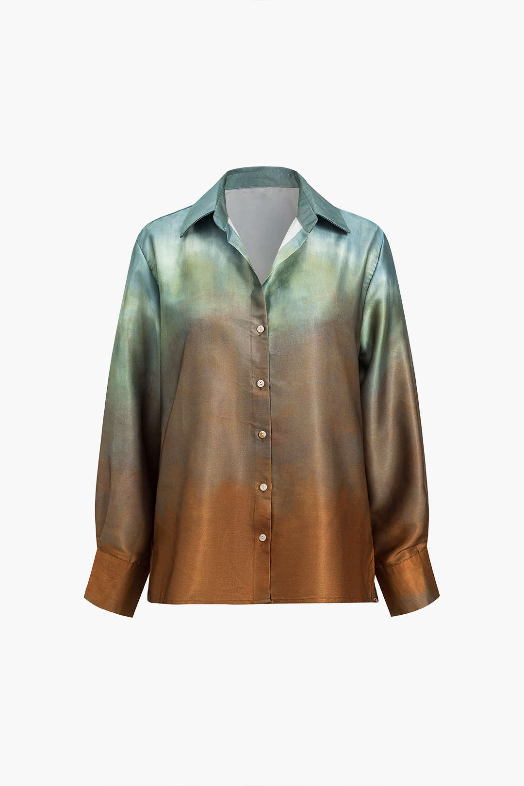 Tallulah - Moderne Gedrukte Satijnen Dames Langemouwen Shirt