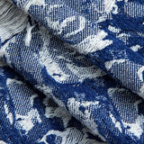 Bloemenpatroon Knop Denim Jurk