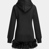 Hooded Pocket Lange Mouw Mini Jurk