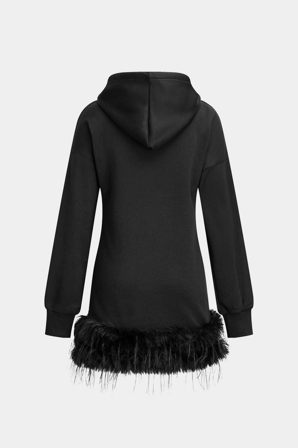 Hooded Pocket Lange Mouw Mini Jurk
