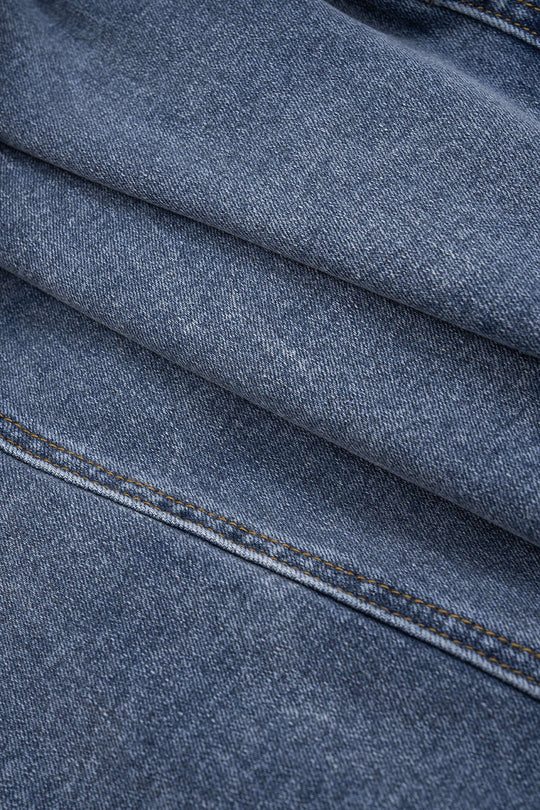 Denim Asymmetrische Knoprok